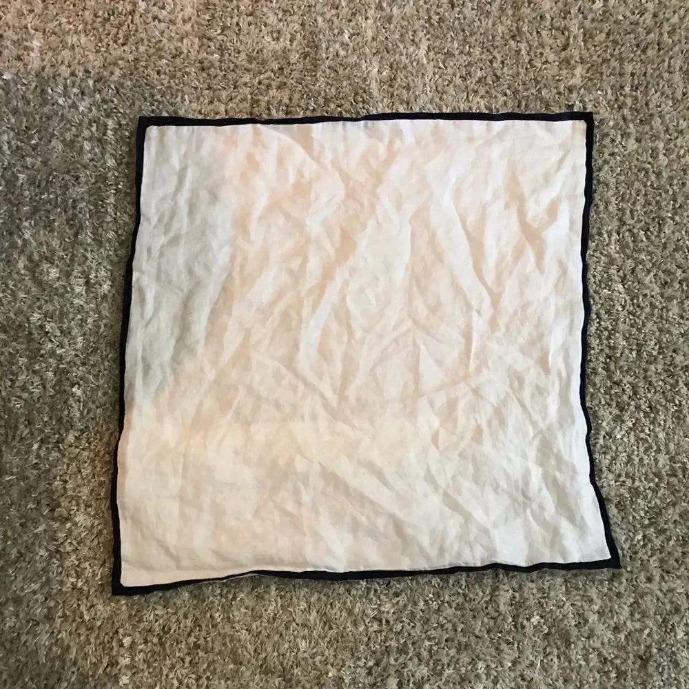 Pottery Barn Belgian Flax Linen Contrast Euro Sham